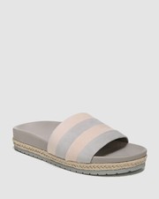 195 Vince Women's Gray Alisa Leather Suede Slide Sandals Shoe Size EU 35/US 5 M