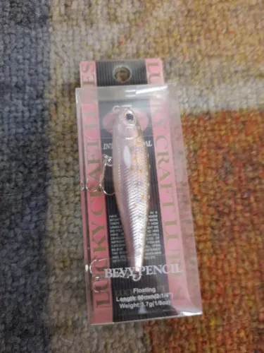 Lucky Craft Bevy Pencil 60!  Pearl Char Shad color!  Rare!!!!!!!!  