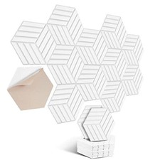 Pannelli Acustici Autoadesivi Esagonali - 12 Pezzi Ad Alta Densità per Pareti, S