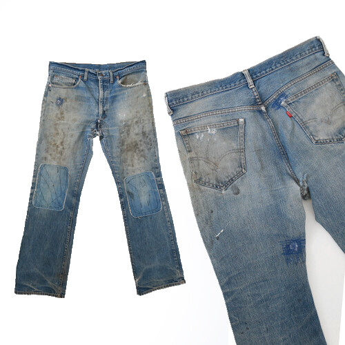 Vintage 60s Levis patch work jeans pre-1966 W35 L31 | eBay