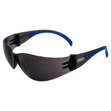 Global Vision Flyz Wraparound Safety Sunglasses Black-Blue with Smoke Lens