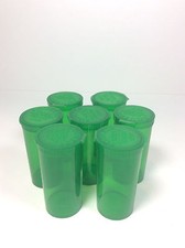 14 PC GREEN 2.75"x1.25" Squeeze Pop Top Prescription Medication Bottles 13 DRAM