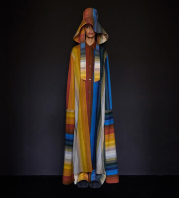 Marrakshi Life Collection 14 Rainbow Stripe Shirt Dress Caftan French Cuff XXL