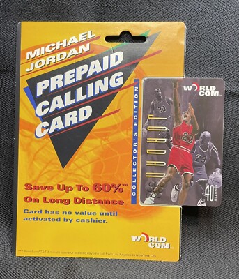 1997 Michael Jordan Chicago Bulls Prepaid Calling Card Worldcom 40  display picture 1