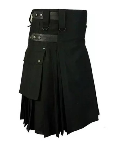 Falda escocesa híbrida moderna de algodón y tartán Kilts utilitaria para hombre Kilts para hombre - Imagen 25 de 37