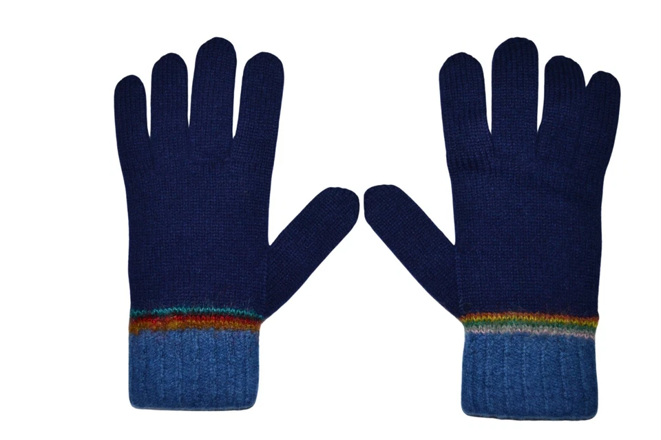 Guantes Paul Smith Mainline Signature Intarsia Azul Marino Para Hombre Nuevos Foto 3 de 4