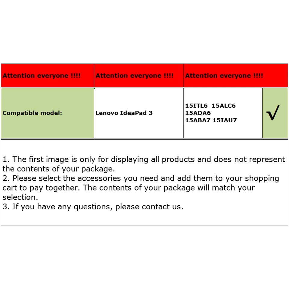 NEW For Lenovo ideapad 3-15ITL6 15ADA6 15ALC6 Back Cover/Palmrest KB/Bottom Case - Image 2 of 2