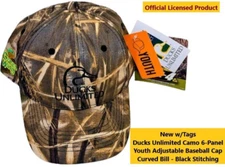 New Ducks Unlimited Slideback Youth Hat Cap Camo  Hunting Outdoor 6 Panel NWT