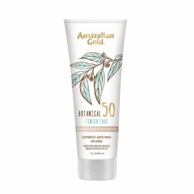 3Pcs Australian Gold Botanical Sunscreen Cream SPF 50 Tinted Face Fair To Light