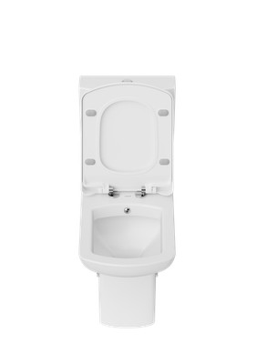 Creavit WC Standtoilette | Duowasserspülung 4L | Wandnah + Softclose WC-Sitz