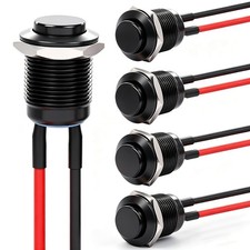 Twidec/5Pcs 12Mm Momentary Push Button Switch on off Mini round Waterproof