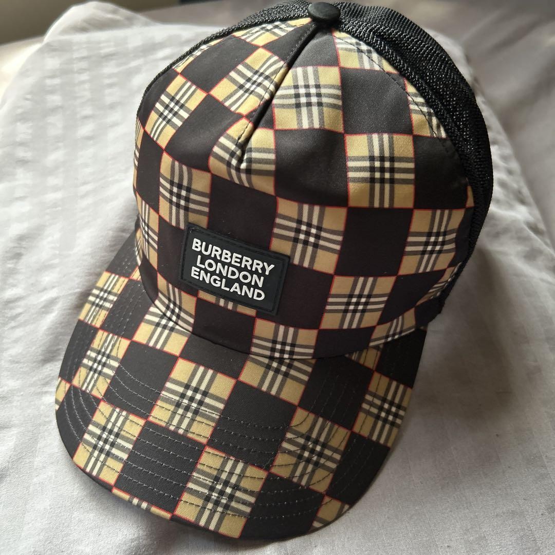 Burberry Checker ECONYL & Mesh Baseball Hat | eBay display picture 1