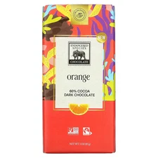 Dark Chocolate Bar, Orange, 60% Cocoa, 3 oz (85 g)