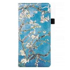 Checkbook Cover for Men & Women RFID Leather Check Book Holder Green Flower