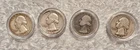 🔥 1940-64 Washington Quarter 90% Silver Circulated $1 Face Value 4 Quarters🔥