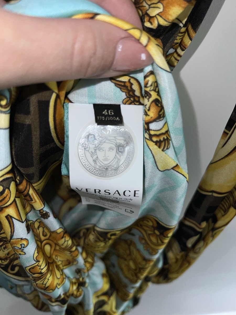 FENDI X Versace Fendace Gold Baroque Mini Dress IT 46 New | eBay