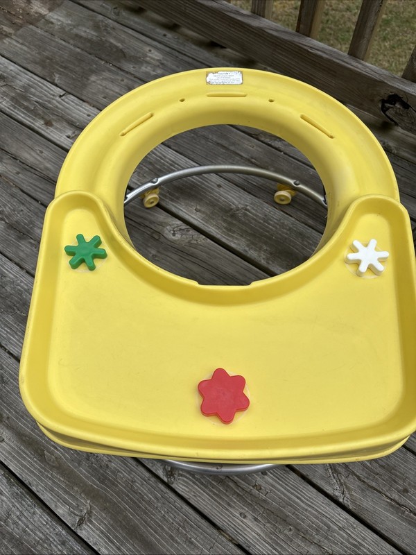 Vtg Yellow Round About Baby Walker Yellow NO SEAT