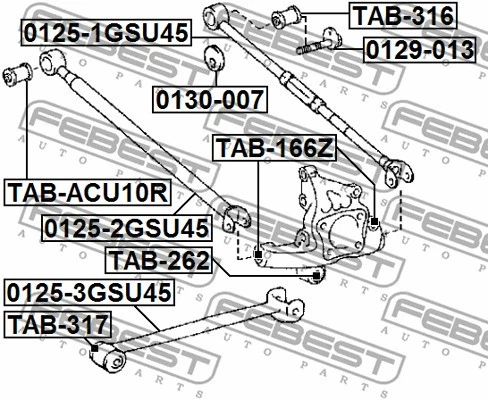 TRACK CONTROL ARM FOR TOYOTA TOYOTA (GAC) FEBEST 0125-3GSU45 - Image 3 of 4