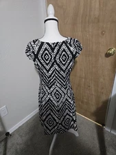 AB Studio Women's  Dress Black/White, Sleeveless, Knee Length Sz 6