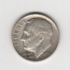1956 D 10¢ DIME 90% SILVER TEN CENTS DENVER MINT UNITED STATES OF AMERICA USA