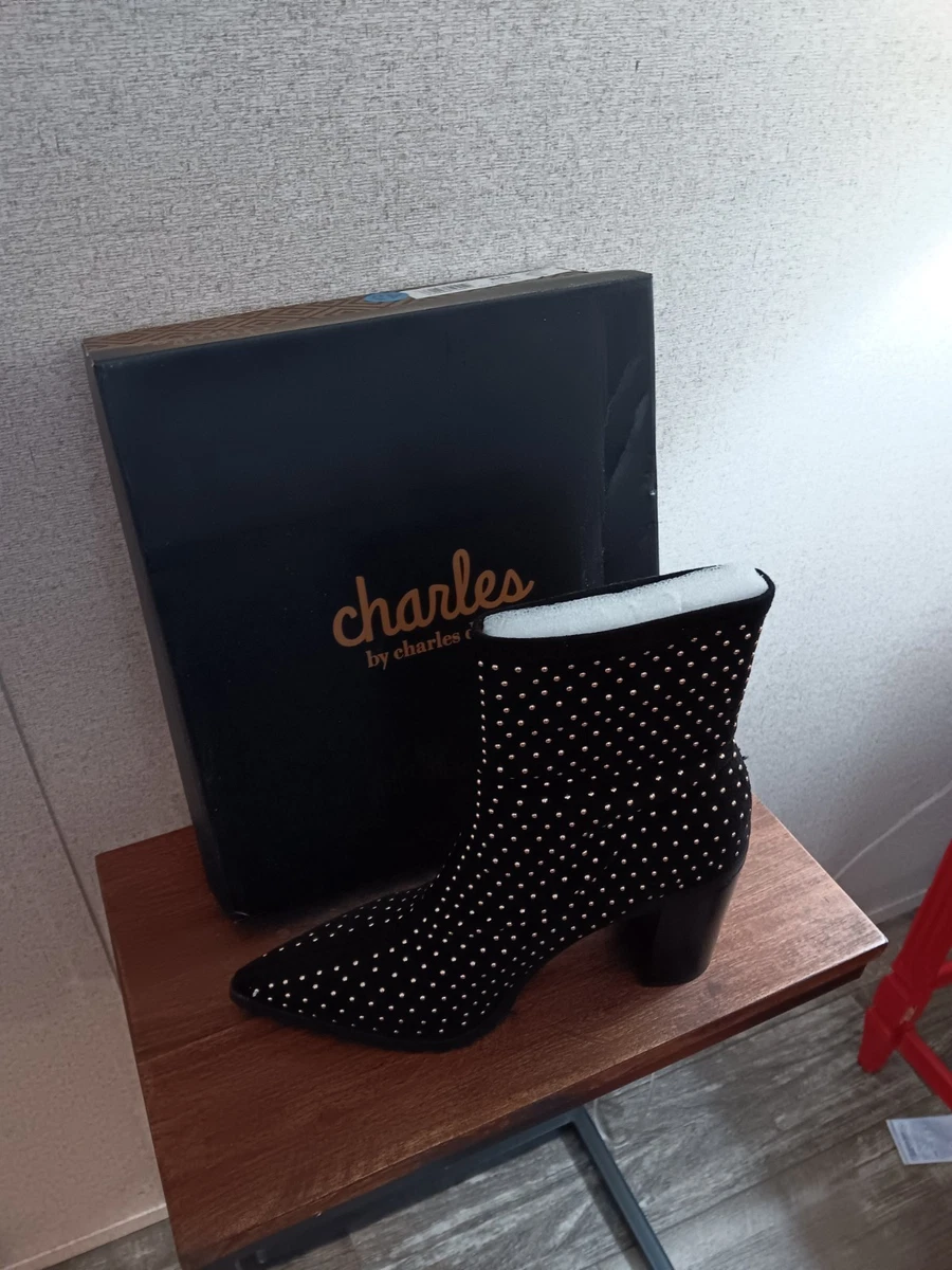Escarpins CHARLES BY CHARLES DAVID 'Lewis' - Velours Noir - Taille Moyenne