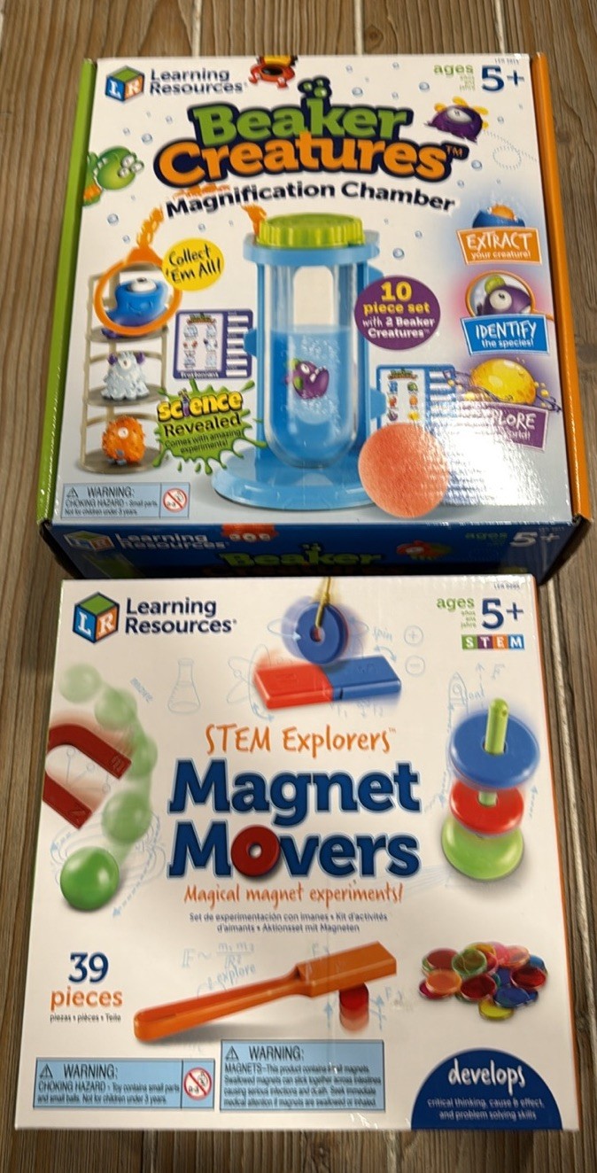 Learning Resources Stem Toy Lot Beaker Creatures Magnification &Amp; Magnet Movers