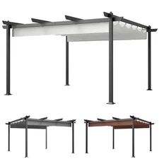Outsunny 13' x 13' Aluminum Pergola with Retractable Canopy