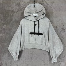 Nike Womens Sportswear Tech Fleece Cropped Hoodie Grey DR4973-063 Small