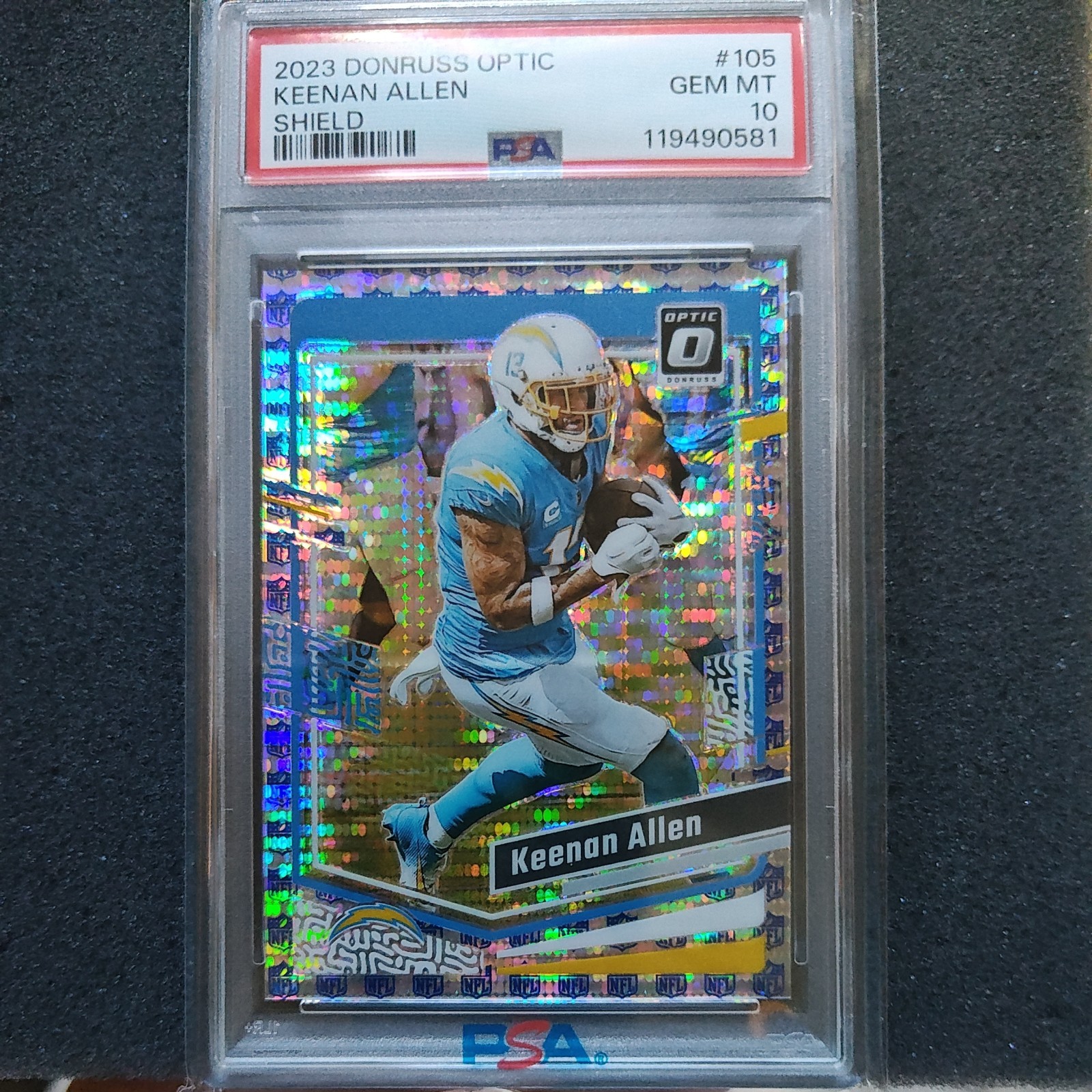2023 Panini Donruss Optic Keenan Allen Shield /32 PSA 10
