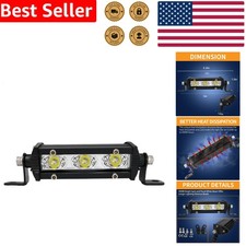 Low Profile 5 Inch Led Light Bar Single Row Ultra Thin Spot Off Road Driving Utv