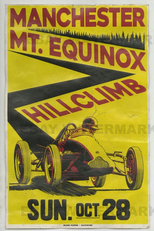 1950s Cooper MK V Mt. Equinox Hillclimb Vermont Vintage Race Poster 11x17