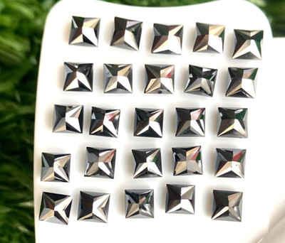 2,5 mm Princess Diamond Natural Fancy Black Lot 2+ Karat 12-16 Steine