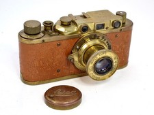 Leica II - Fed/Zorki COPY (50mm f3.5 Lens) with Brass & Brown Leather Finish