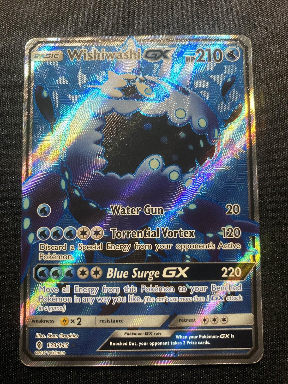 Wishiwashi GX 133/145 Holo Ultra Rare Pokemon Guardians Rising Full Art NM