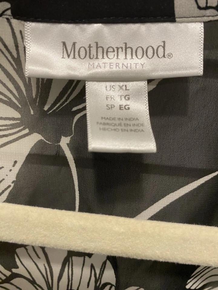 Motherhood Maternity “Lightweight Sleeveless Sheer” Size XL Black/White EUC - Image 3 of 4