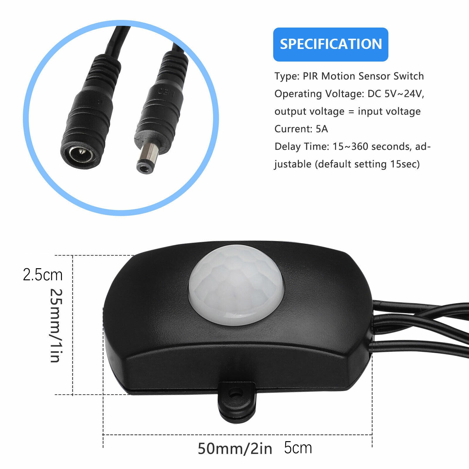 5-24V DC Port Detector Infrared PIR Motion Sensor Switch For Led Light Strip ff