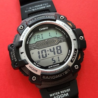 Casio Twin Sensor Altimeter Barometer Watch Chronograph Mens SGW-300H Cal 3202
