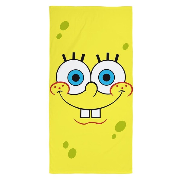 SpongeBob Strandtuch Kinder Badetuch Pool Reise 100% Baumwolle Gelb 70Cm X 140Cm-image