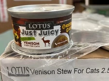 LOTUS Just Juicy Venison Stew Grain-Free Canned Cat Food, 12-2.5-oz Cans