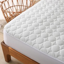 King Size Waterproof Mattress Protector Fitted Quilted Mattress Pad Cover wit...