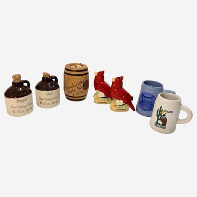 Vintage West Virginia Souvenir Knick Knack Lot + Other States Salt Pepper Shaker