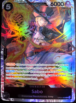 Sabo OP04-083 SR ONE PIECE Tcg Card Game NM BLACK Reprint | eBay