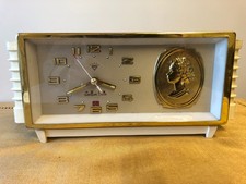 Vintage Shanghia Diamond Wind UP  Alarm Clock Gold Face working