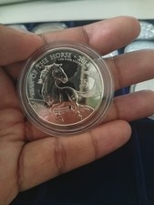 Lunar UK 2014 Pferd Horse Silber M&uuml;nze 1 Unze OZ Onza 2 Pounds Silver Coin 999