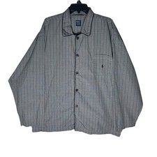 Polo Ralph Lauren Sleepwear Mens L/XL Gray Plaid Cotton Pajama Top Shirt