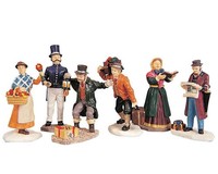 Lemax-92355-673, Townfolk Figurines, Set/6, Weihnachtsdorf, Weihnachtsfiguren