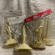 Vintage 4 Single Light Candolier Electric Drip Candle Plastic Ivory NOS -- 8827