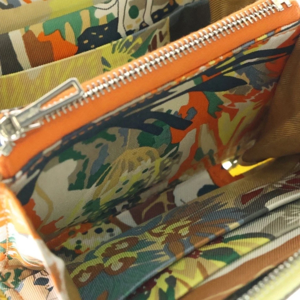 Cartera Hermes Azap Seda Compacta Lima Evercolor Plata Herrajes B Estampada Usada Foto 4 de 4