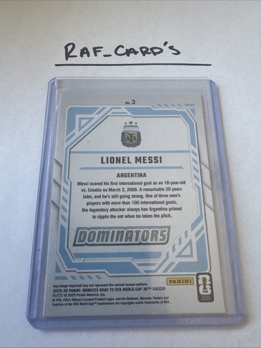 2025-26 Donruss Road to FIFA World Cup Lionel Messi Red Dominators Argentina - Picture 2 of 2