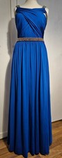 COAST Kleid Gr. 12 blau Maxi Abschlussball lang Party Hochzeit Gast Abschlussball Glitzer Perlen 